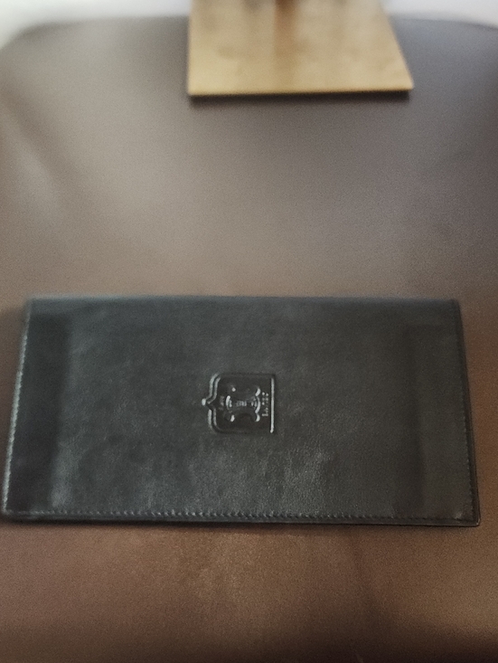 Celine Handbags - Celine Black Leather Bifold Wallet with Embossed Crest Euc